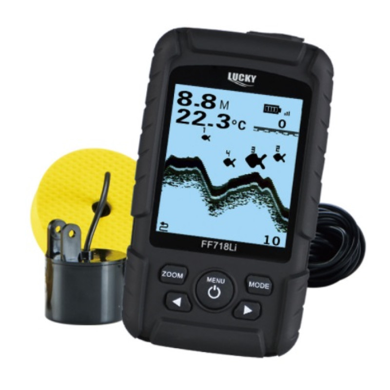 Эхолот Lucky ff718liD fishfinder с беспроводным и проводным двухлучевым датчиком