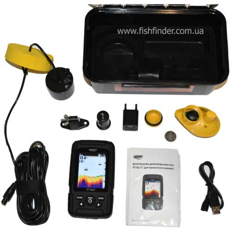 Беспроводной эхолот Lucky ff718lic fishfinder 2 в 1 с проводным и беспроводным трансдьюсером